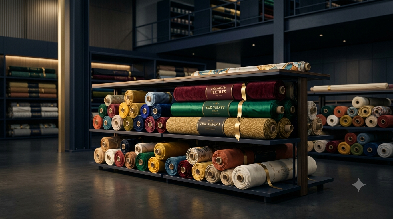 Layered fabric rolls for sourcing and trade